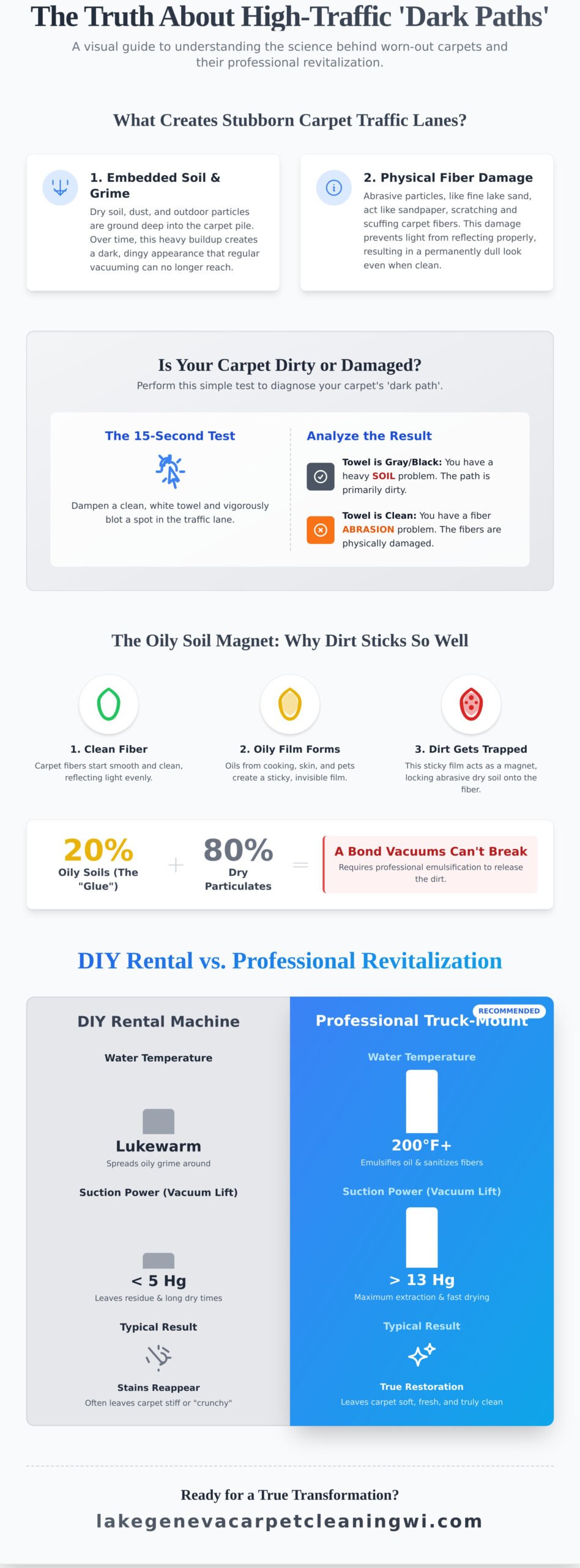 High Traffic Carpet Cleaning in Lake Geneva, WI: Revitalize Your Floors - Infographic