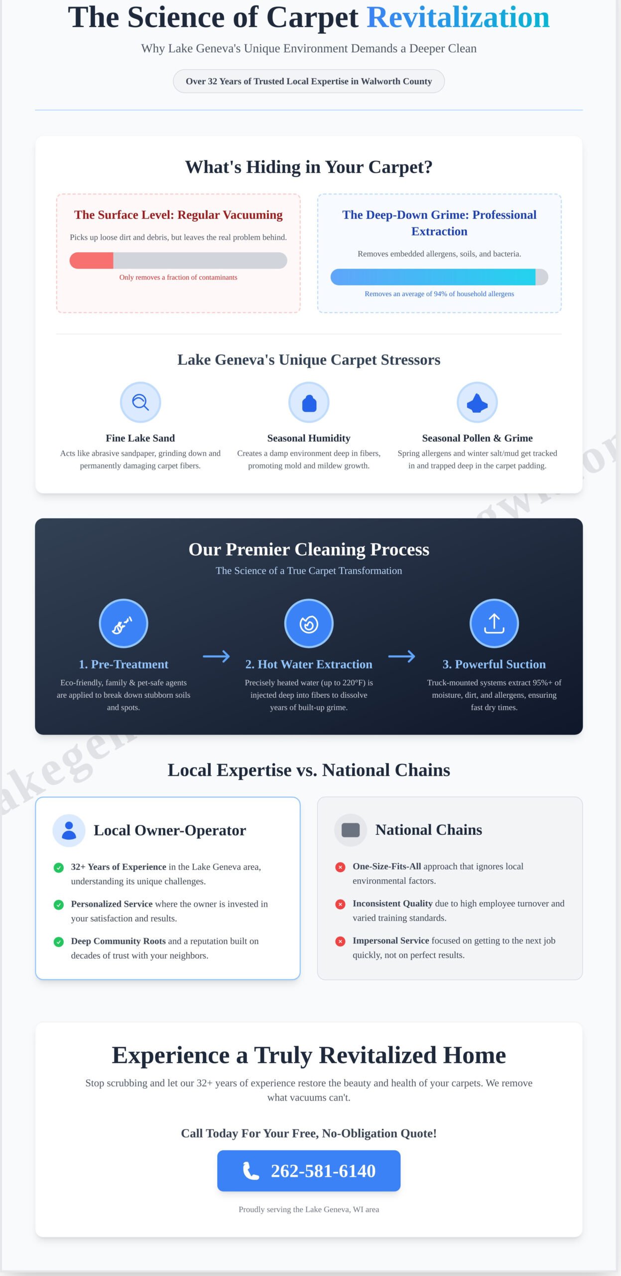 Premier Residential Carpet Cleaning Services in Lake Geneva, WI: Revitalize Your Home - Infographic