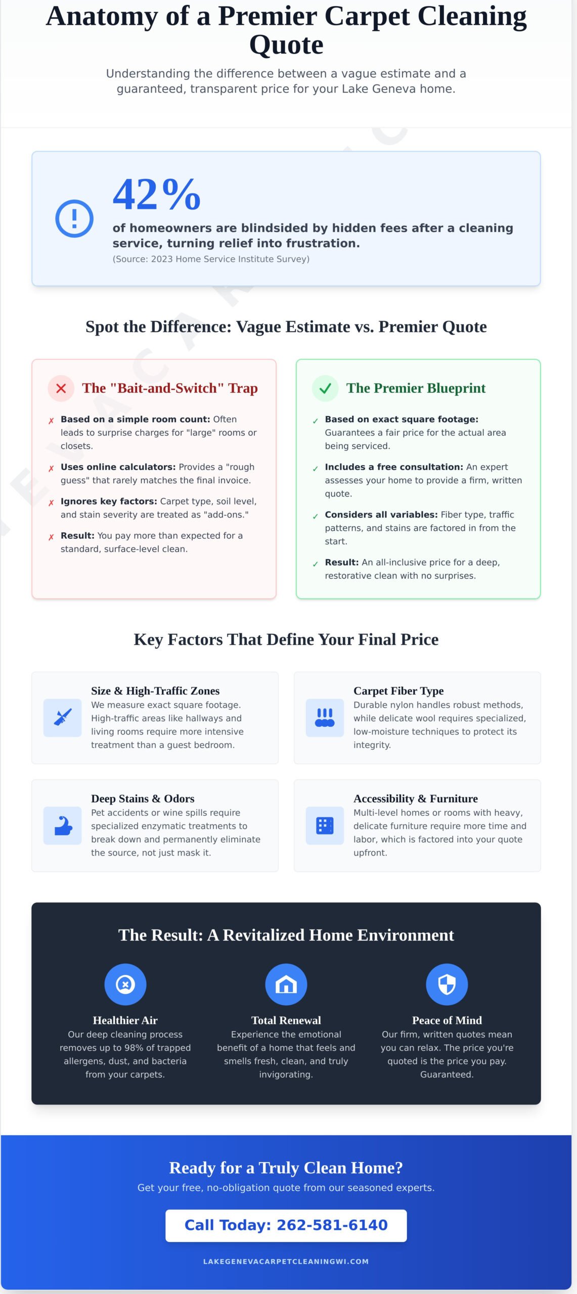 Revitalize Your Home: Expert Carpet Cleaning Quotes in Lake Geneva, WI - Infographic