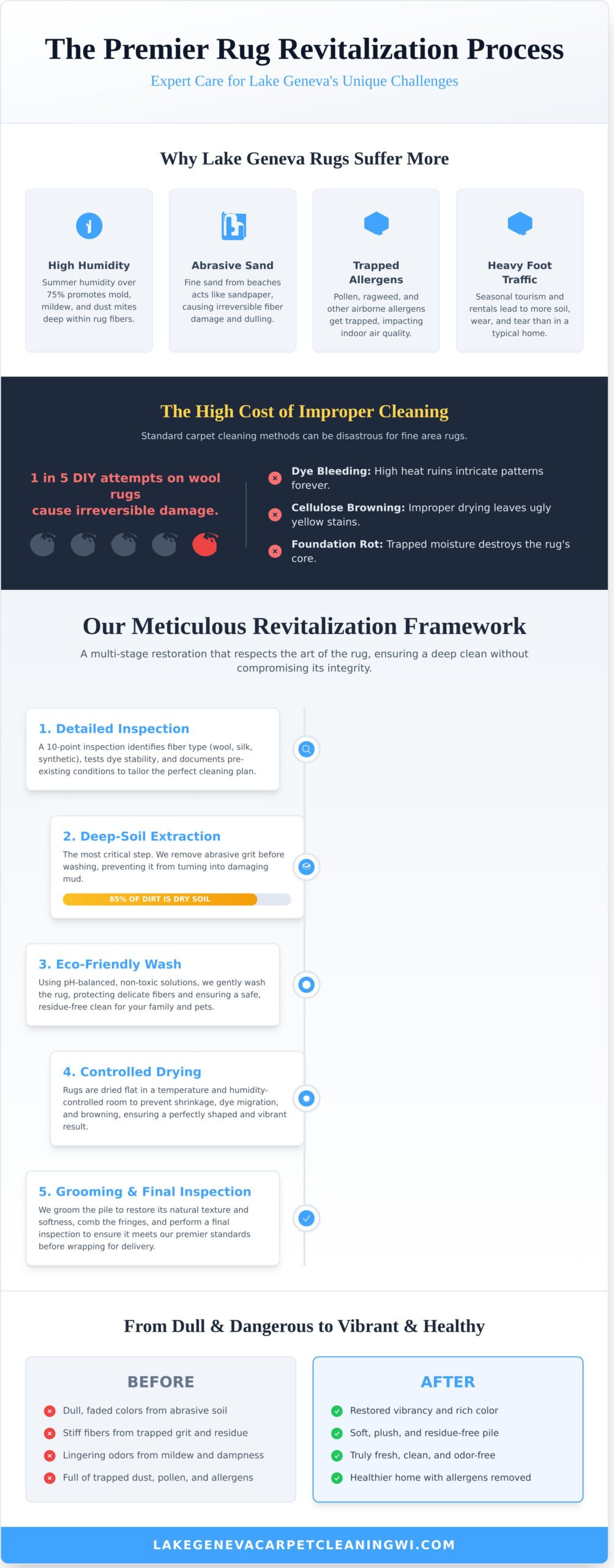 Revitalize Your Home: Premier Rug Cleaning in Lake Geneva, WI - Infographic