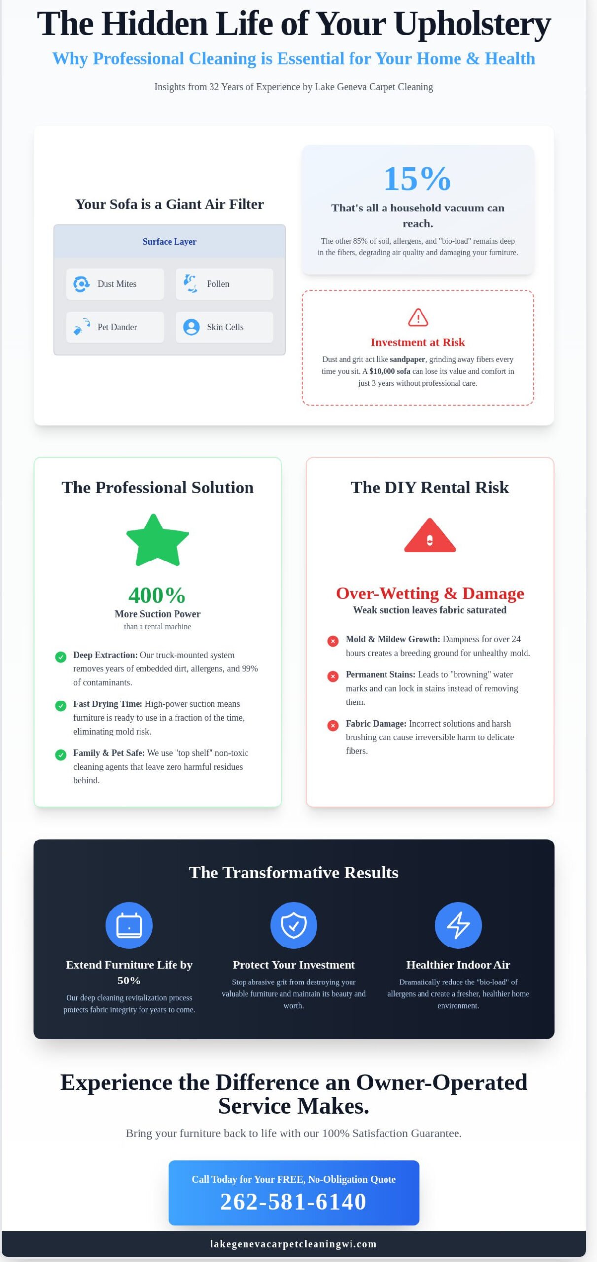 Revitalize Your Home: Premier Upholstery Cleaning in Lake Geneva, WI (2026)