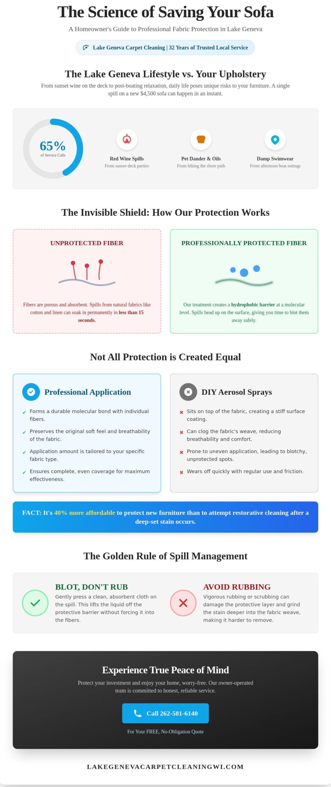 Revitalize Your Home: The Ultimate Guide to Fabric Protector for Furniture in Lake Geneva, WI - Infographic