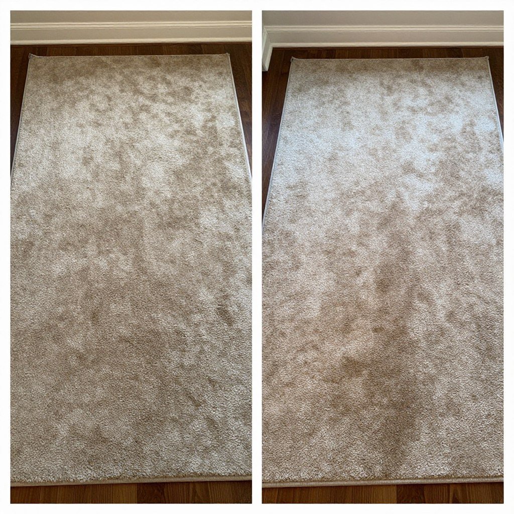 Carpet appearance transformation after cleaning
