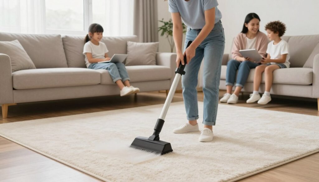 Clean healthy home environment after professional carpet cleaning