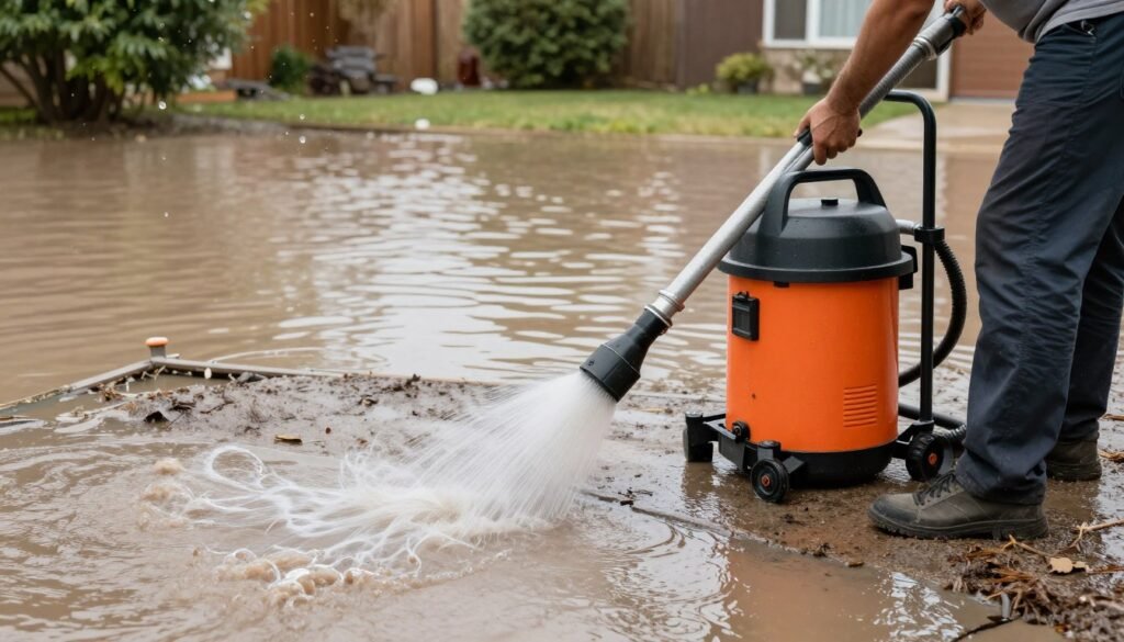 Emergency flood water extraction and restoration service