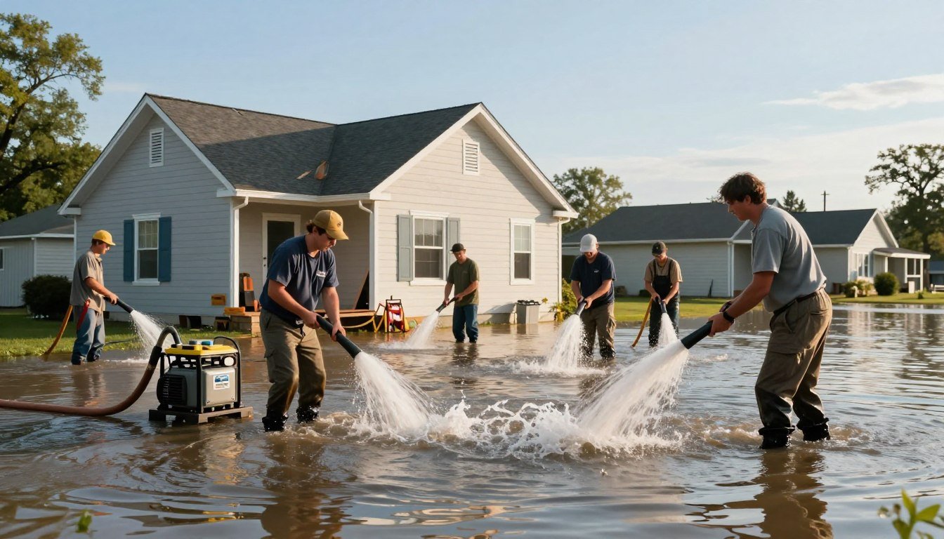 Flood water removal damage in Elkhorn Wi area