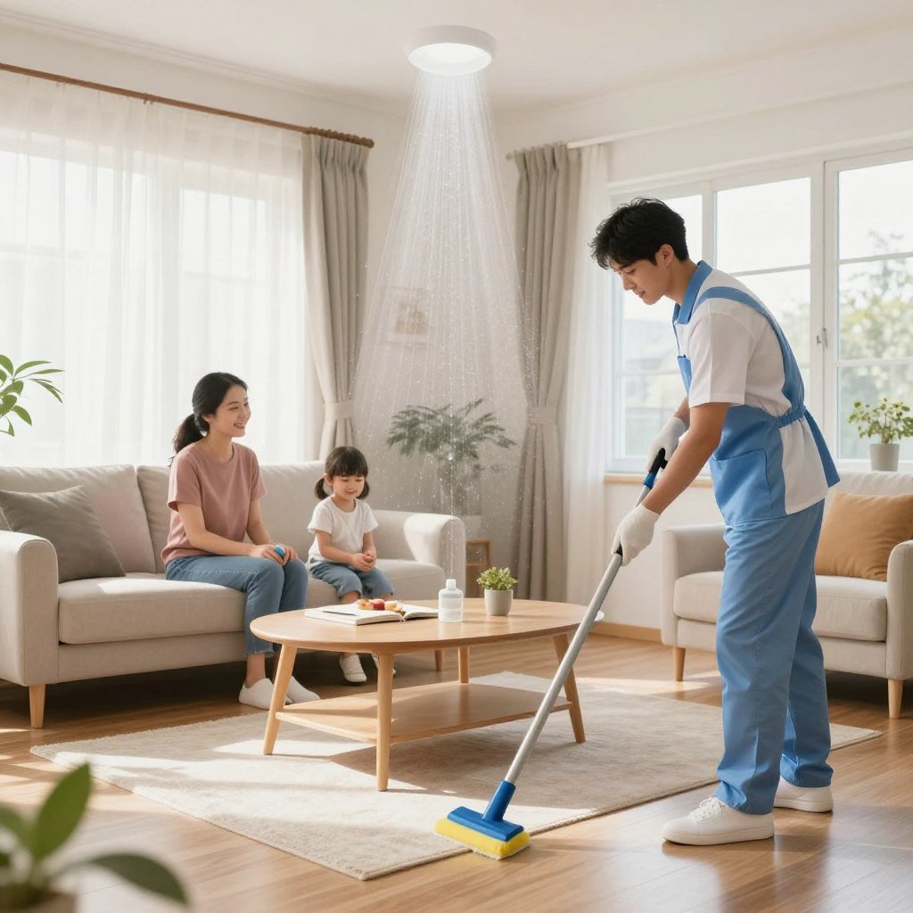 Healthy clean home environment after carpet cleaning