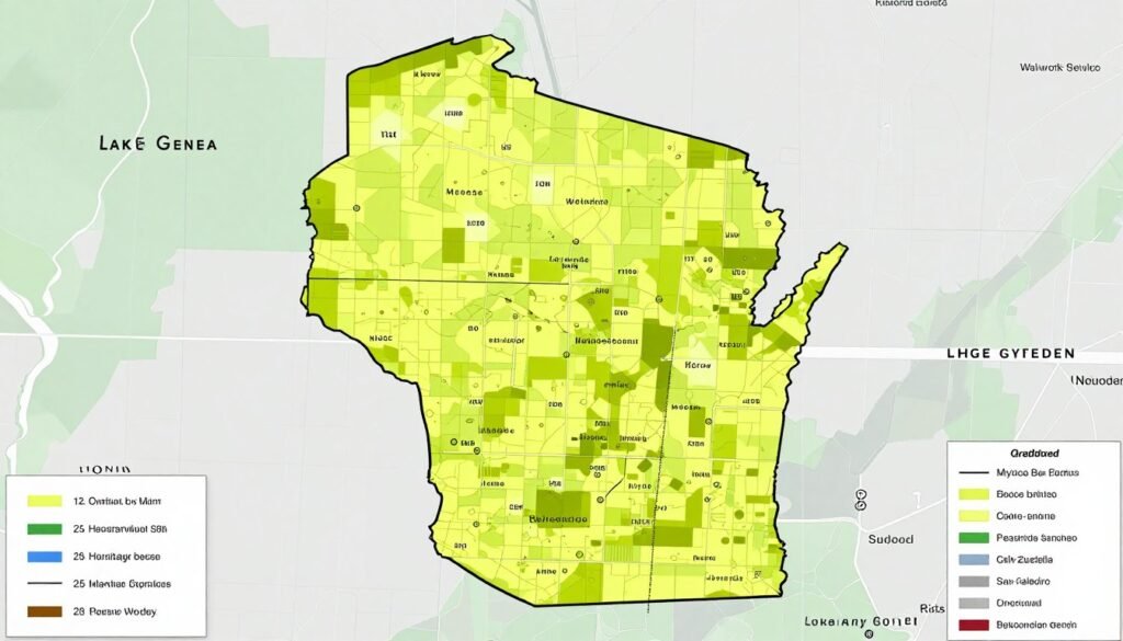 Lake Geneva Wisconsin service area map showing coverage