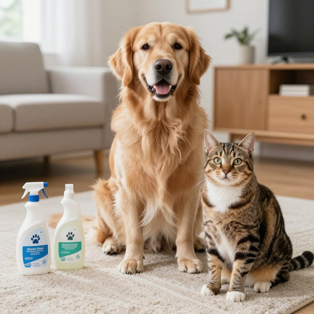 Pet-safe carpet cleaning with dog and cat friendly products