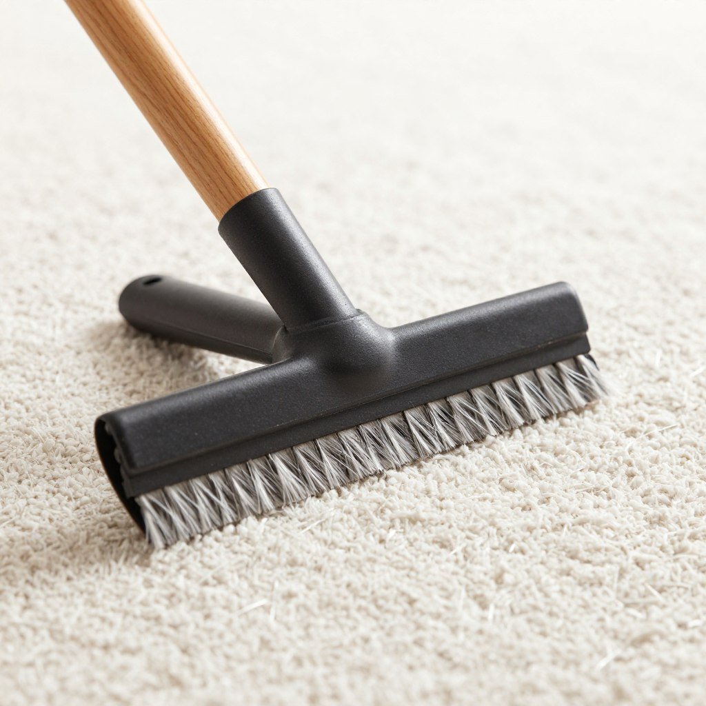 Professional carpet grooming tool setting carpet pile for faster drying