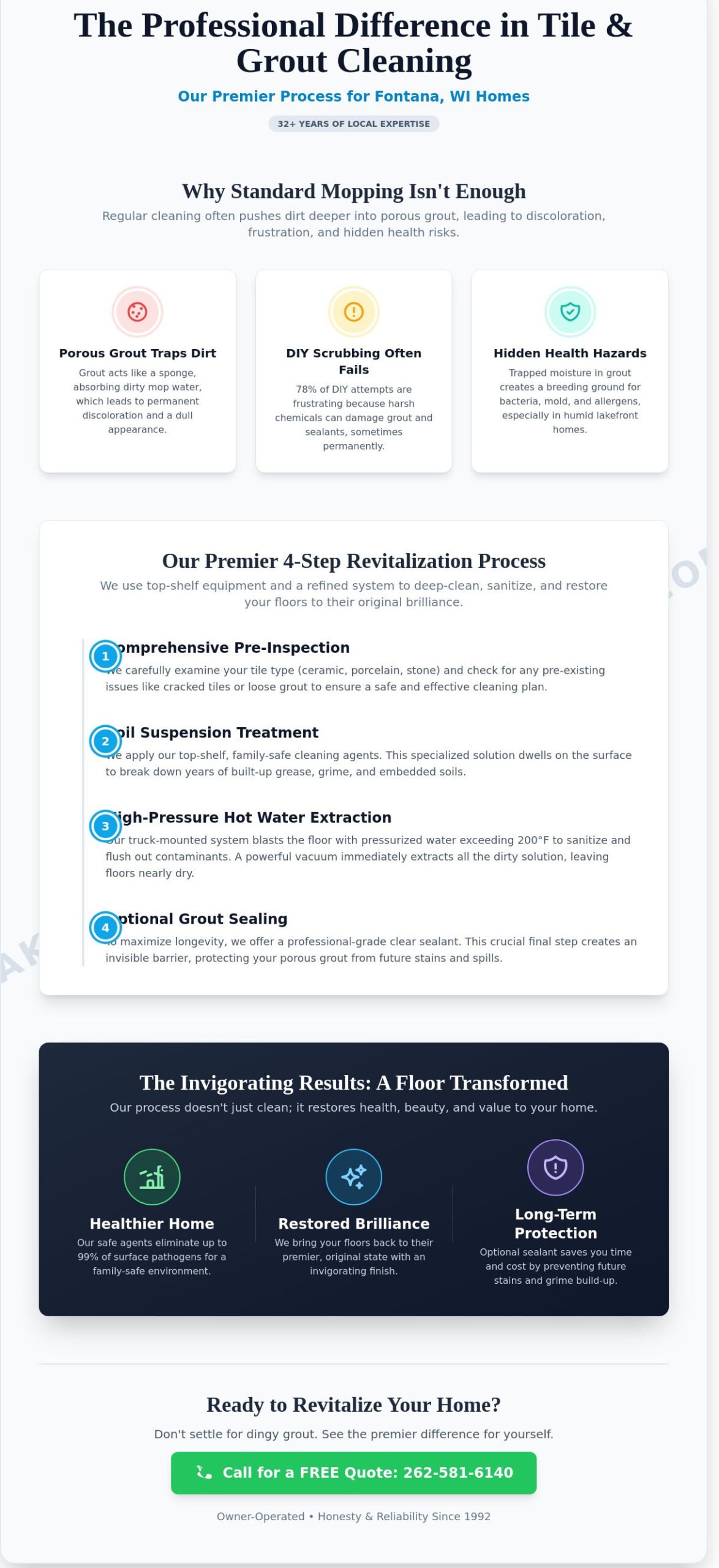 Revitalize Your Floors: Premier Tile and Grout Cleaning in Fontana, WI