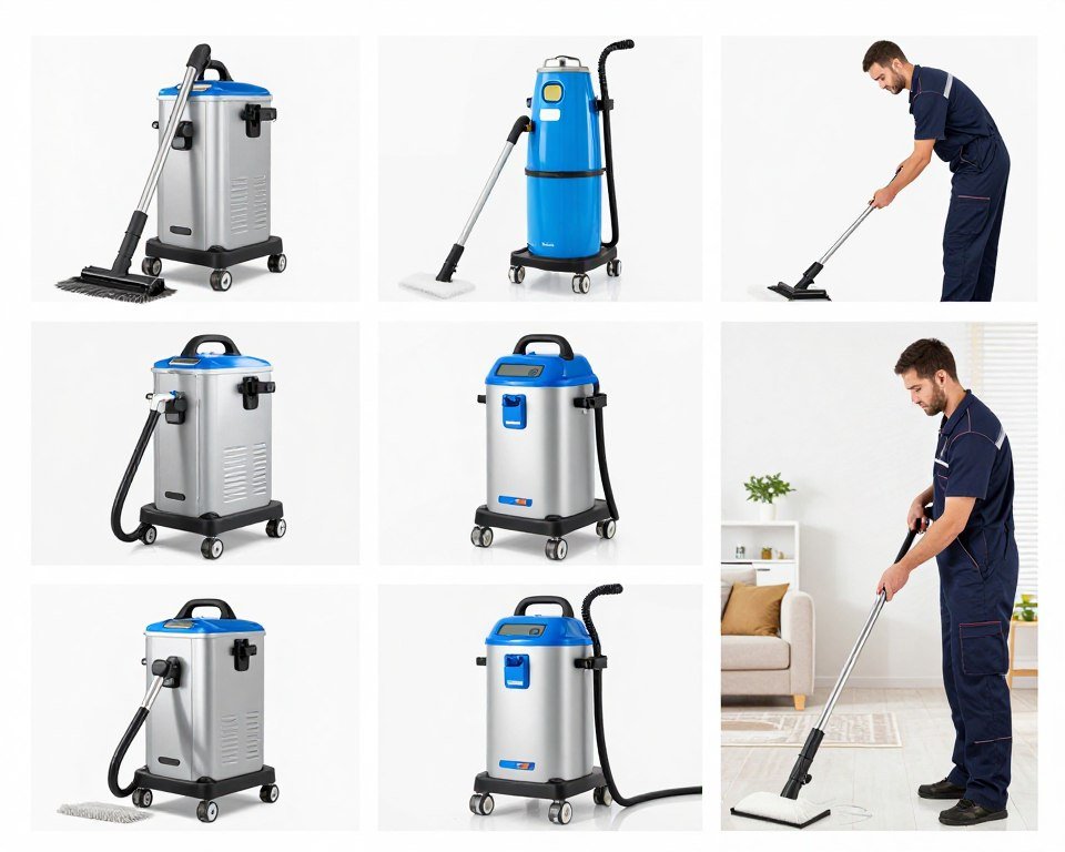 Step-by-step carpet cleaning process demonstration