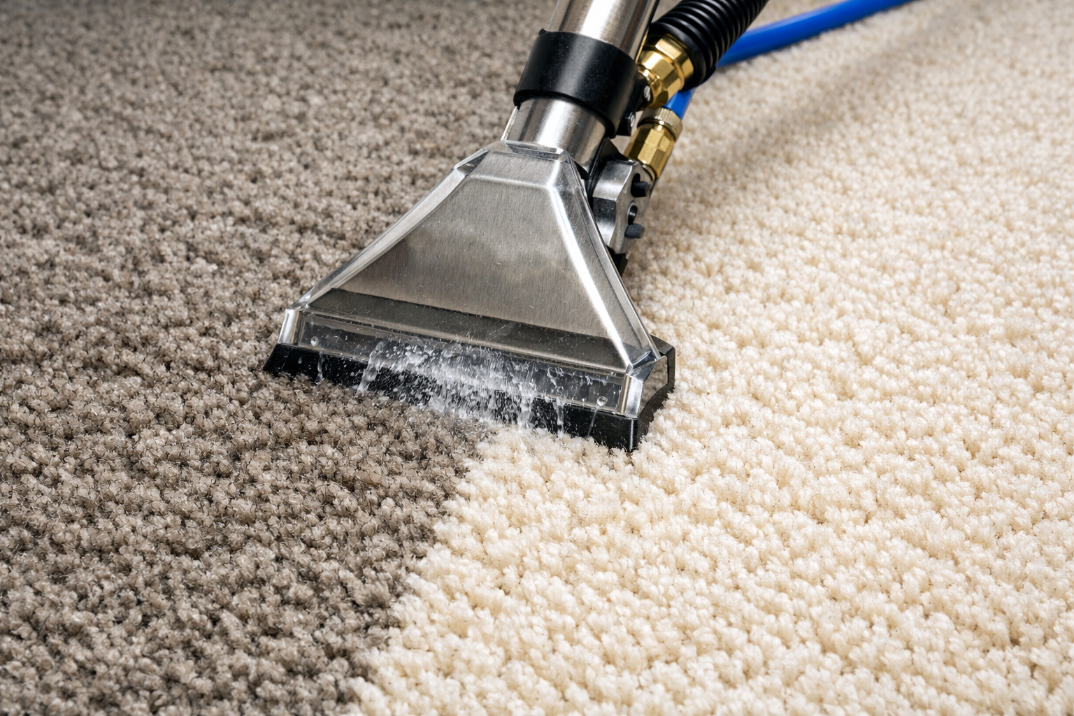 Deep carpet cleaning extraction close-up