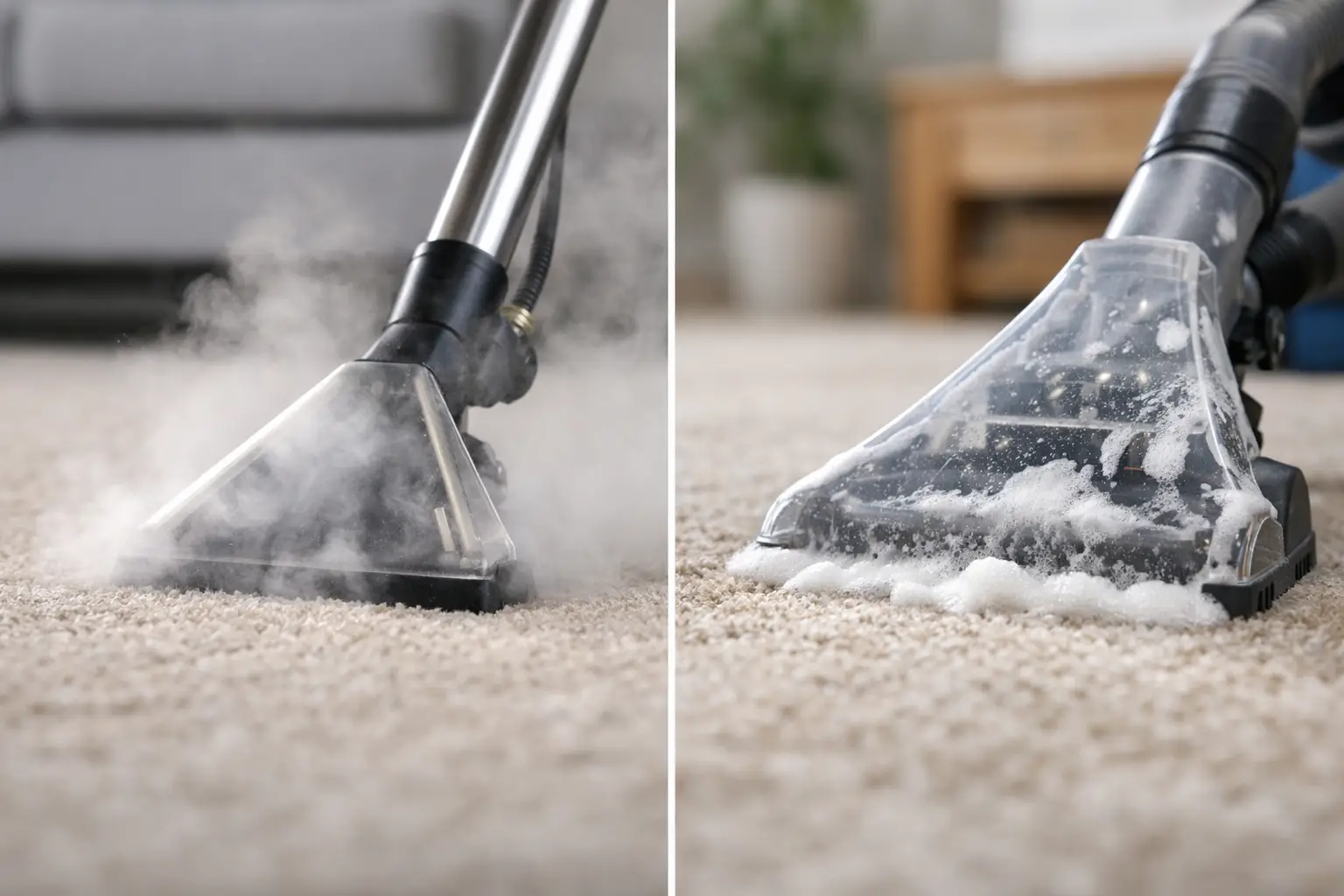 Steam Cleaning vs Shampooing for Carpets